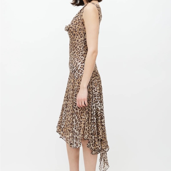 Dolce & Gabbana Brown Silk Printed Cowl Dress. - Picture 4 of 6